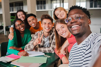 College graduates in cap and gown