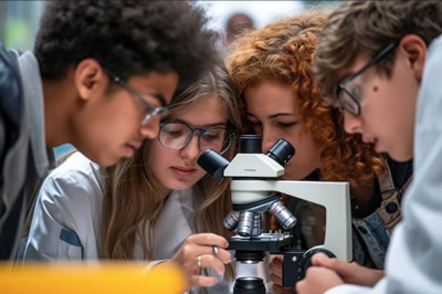 Image of students working together